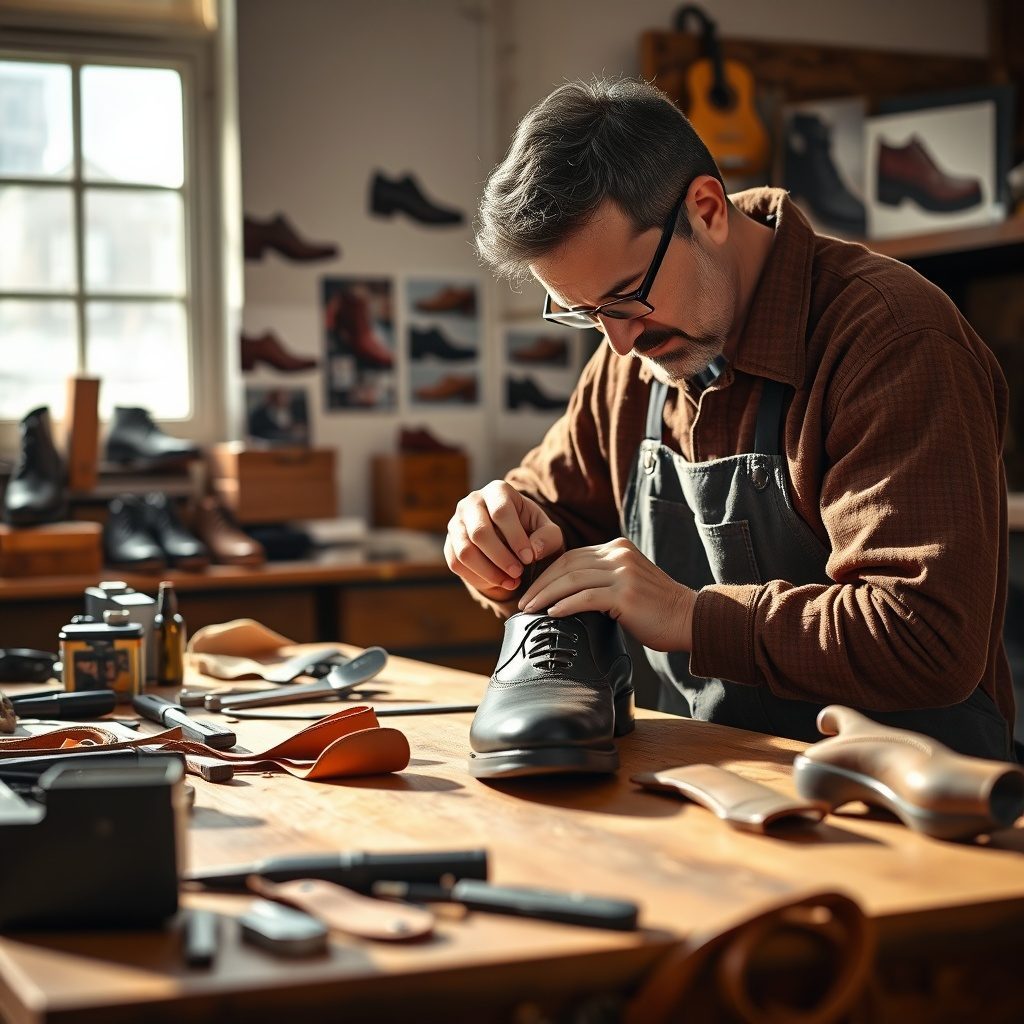 Shoes being repaired